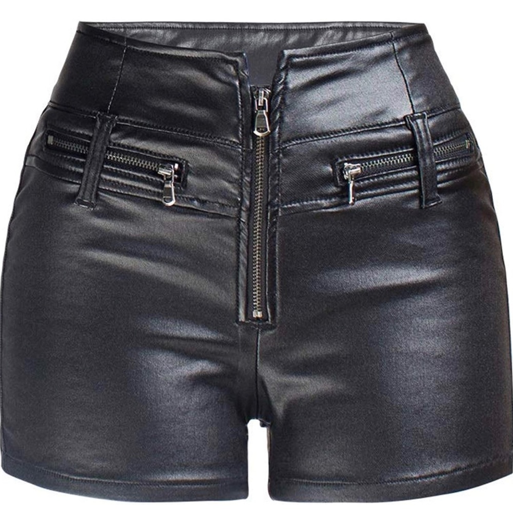 RAMISU casual faux leather pleather shorts Small